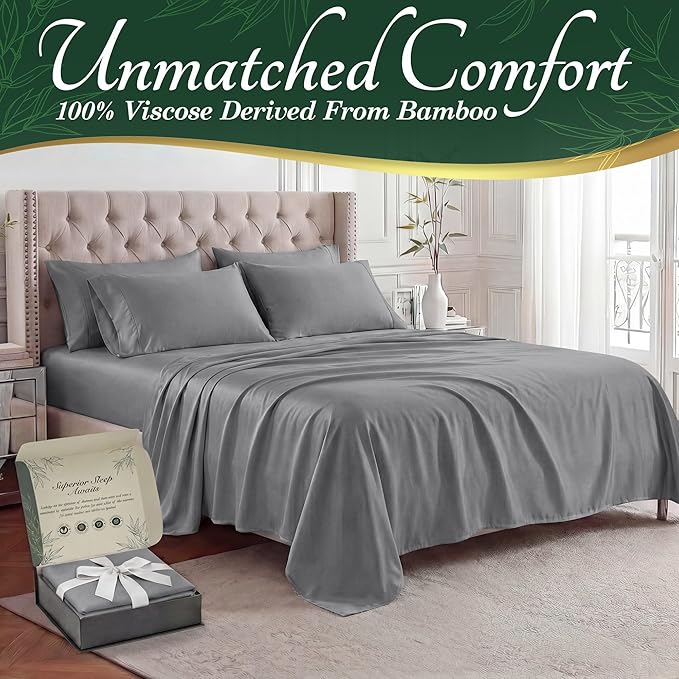 DECOLURE 100% Viscose Derived from Bamboo Sheets Twin Size - Image 2