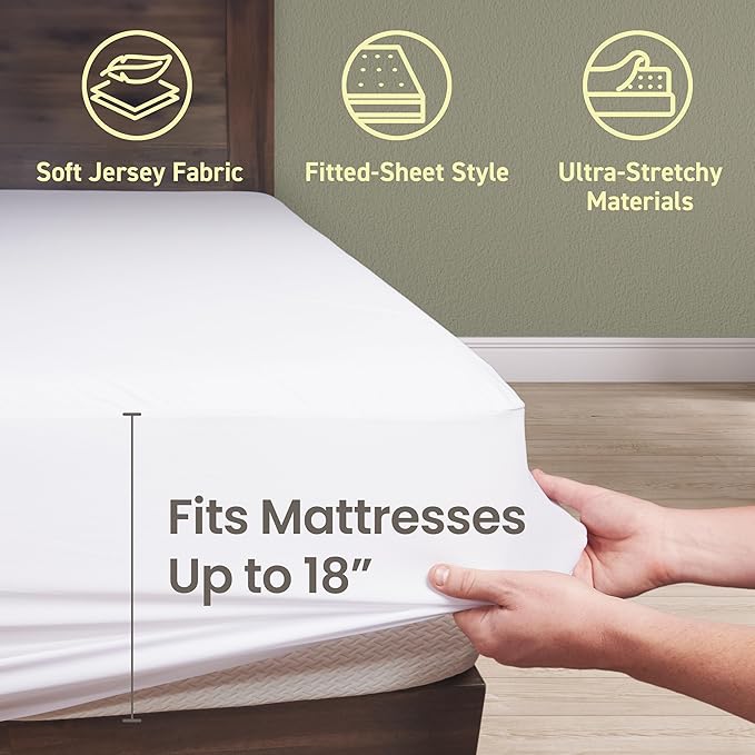 SafeRest Waterproof Mattress Protector King Size – Absorbent Breathable Soft - Image 3