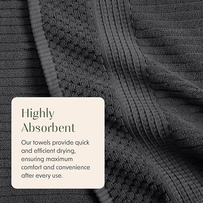 Springtree Home 100% Cotton Bath Towel Set of 4 | Super Soft & Absorbent - Image 5