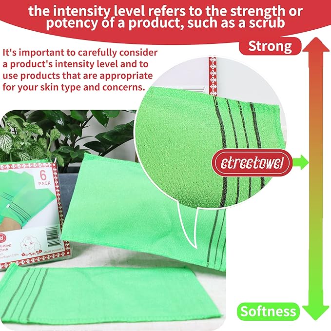 etreetowel Extra Large Size 9.9" x 5.5" Korean Asian Exfoliating Bath - Image 3