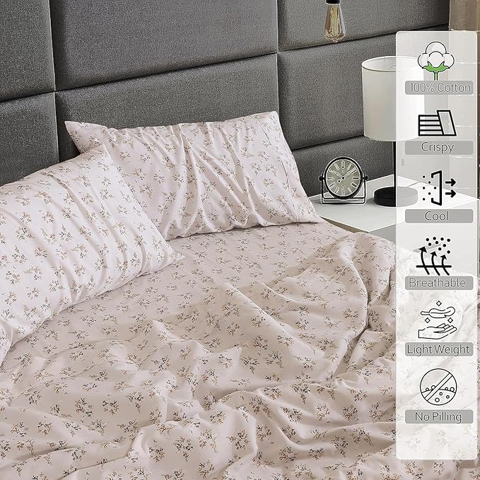 RUVANTI 100% Cotton Sheets – Split King Size Percale Bedding, Cooling & - Image 3