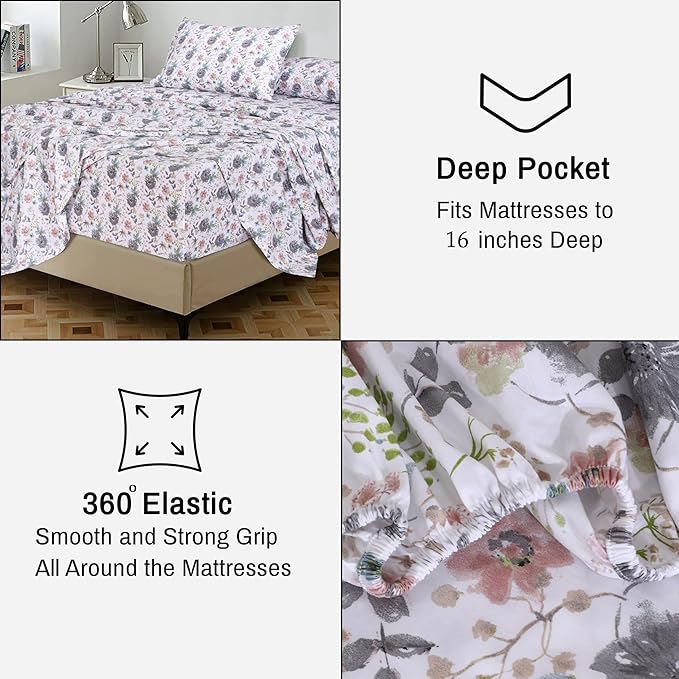 RUVANTI 100% Cotton Sheets – Full Size Percale Bedding, Cooling & Breathable - Image 6
