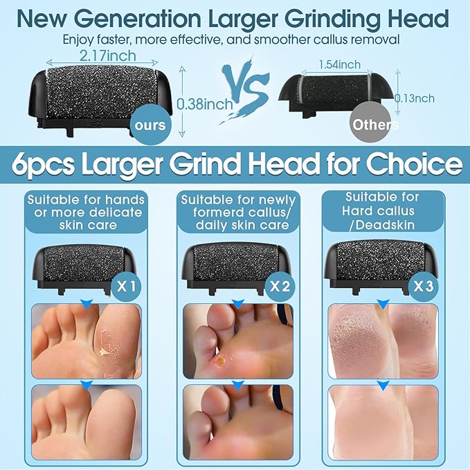 2 Pack Electric Foot File Callus Remover - Image 3
