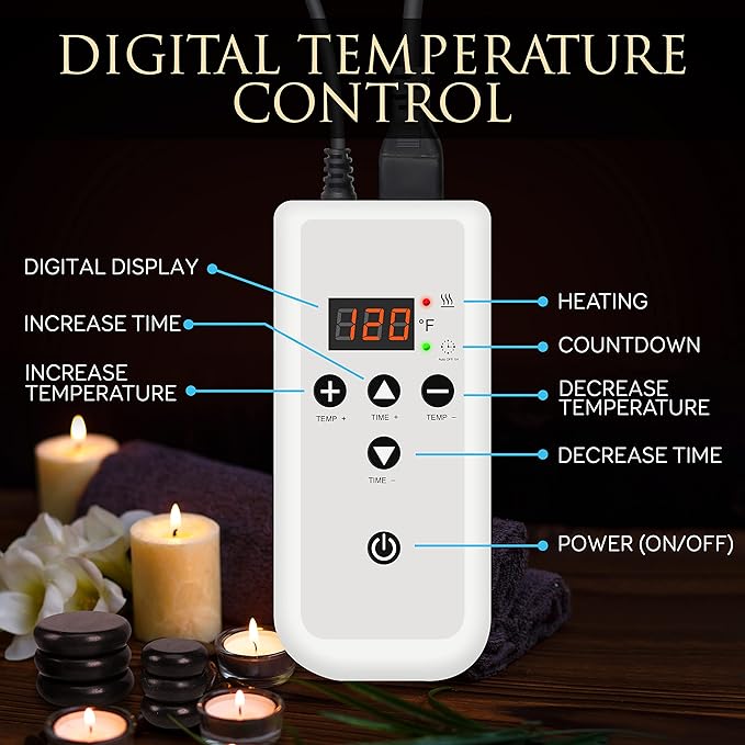 SereneLife Hot Stone Massage Kit Portable Heated Rock Therapy System - Image 2