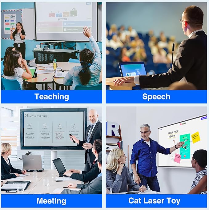 USB Type C Presentation Clicker with Battery & Timer Display, Wireless Presenter Remote PowerPoint Clikcer for Mac Computer