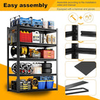 Storage Shelves with Pegboard,72“*48" Wide 24”Heavy Duty Garage Shelving Units and Storage,Metal Shelving Adjustable Shelves,Garage Storage Rack,Industrial Utility Organization For Kitchen,Pantry