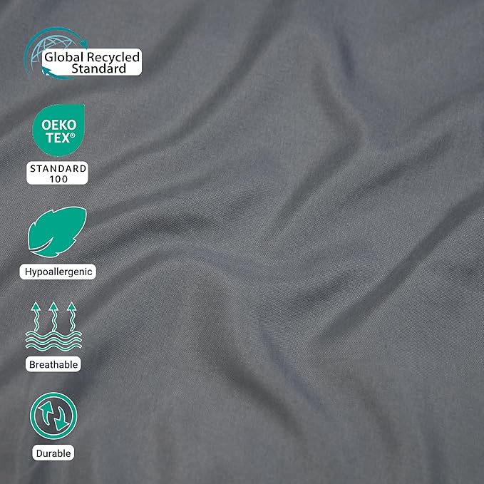ZPECC Dark Gray Pillow Cases Standard Size Set of 4, 20x26 Envelope Closure - Image 3