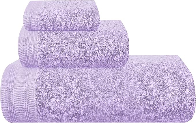 Ultra Soft 3 Pack Cotton Towel Set, Contains a Bath Towels 28x55 inch, a Hand by Unknown