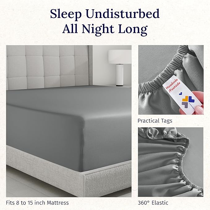 California Design Den Luxuriously Soft Twin Fitted Sheet Only - Image 7