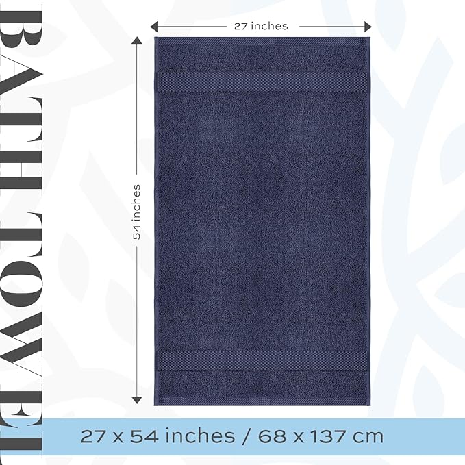 White Classic Luxury Bath Towels Set of 4 Large - Image 4