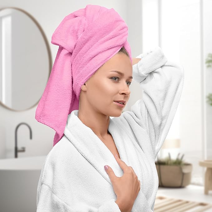 Avalon Towels Pink Bath Towels Set of 4 pcs, 100% Cotton Towel Absorbent and - Image 2