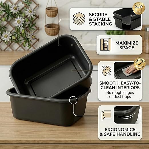 DecorRack 2 Plastic Wash Basins, Large 10 Quart Graduated Bucket, Portable - Image 6