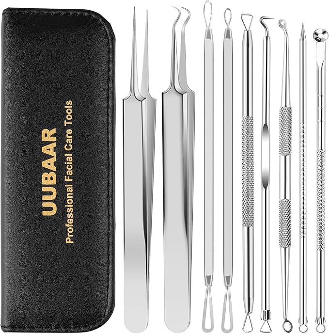 UUBAAR 9PCS Blackhead Remover Tools, Pimple Popper Tool Kit - Image 8