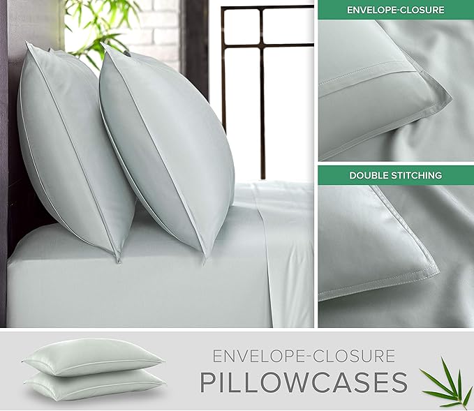 Pure Bamboo Twin Sheets, Genuine 100% Organic Viscose Derived from Bamboo Bed - Image 3