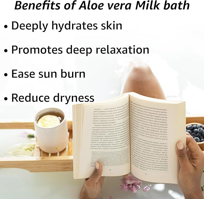 Creamy Oats Milk Bath Soak Hydrate Moisturize Soften Skin Aloe Vera Honey - Image 2