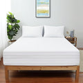 Full Size Striped Fitted Sheet Only White Color, 100% Egyptian Cotton 600 by ShunjieHome
