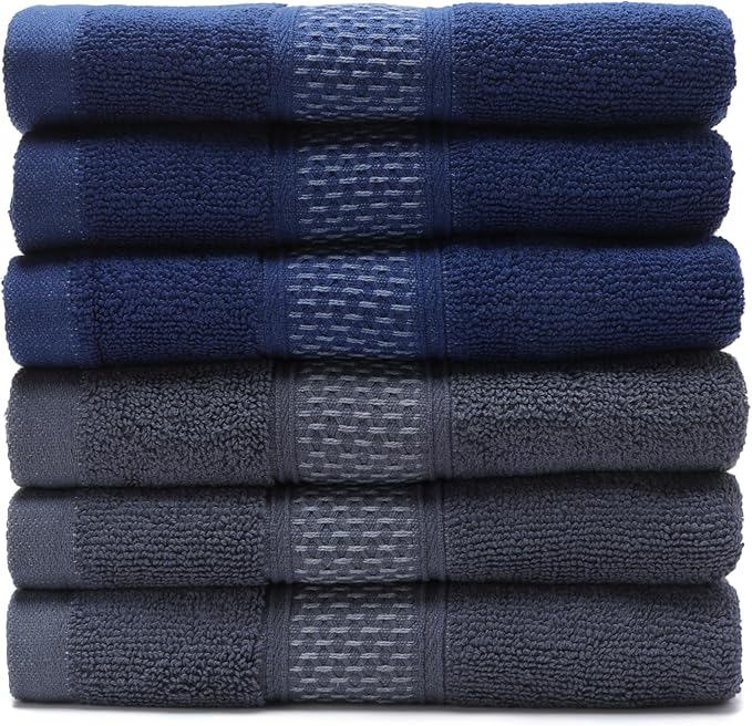 Cotton Hand Towels Set, 6-Piece Set, Super Absorbent Quick Drying, Bathroom - Image 4