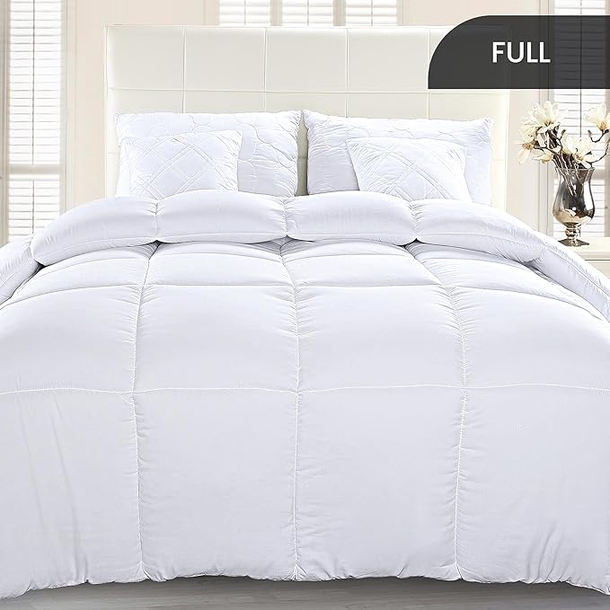 Utopia Bedding Full Comforter Duvet Insert, Quilted White Comforter - Image 2