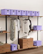 2 Pack File Storage Organizer, Filing Box, Portable File Box with Lid, Fit for Letter/Legal File Folder Storage, Document Organizer, Lavender