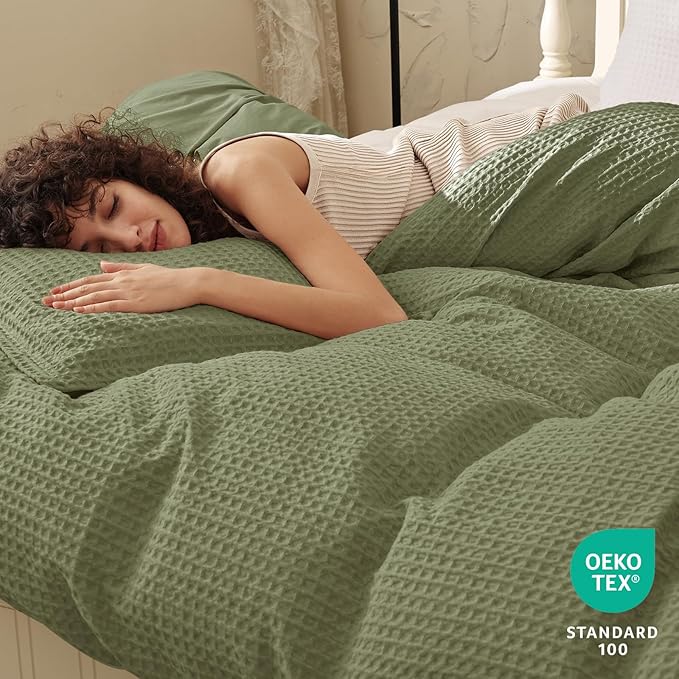 PHF Waffle Duvet Cover Set Twin/Twin XL Size, No Snagging Ultra Soft Luxury - Image 2