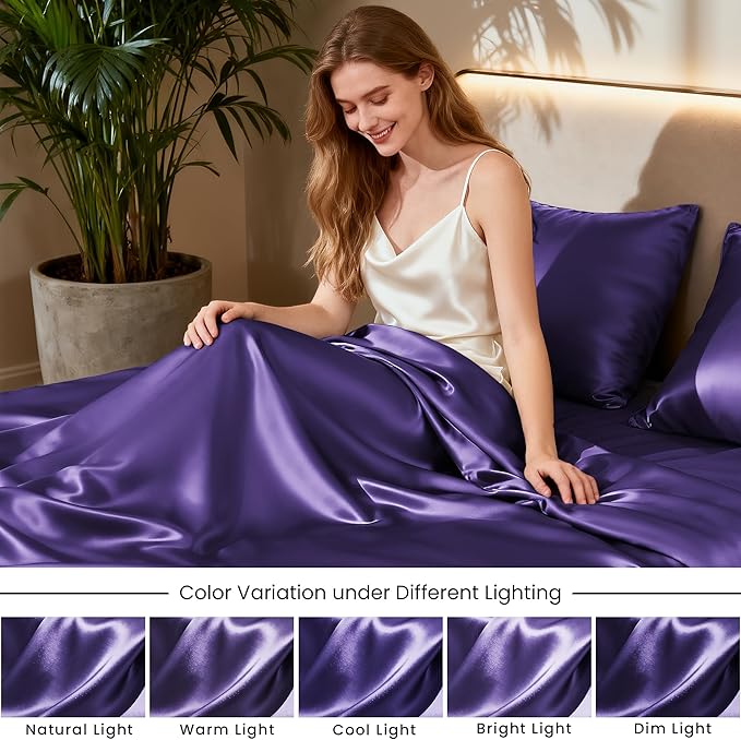 Love's cabin Twin Satin Sheets Sets - Image 7