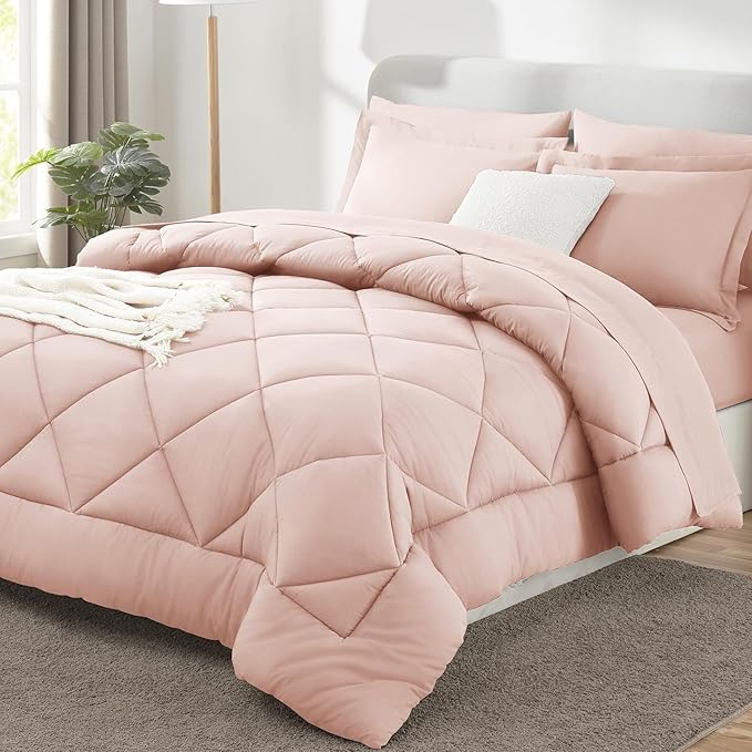 CozyLux King Size Comforter Set Blush Pink by CozyLux