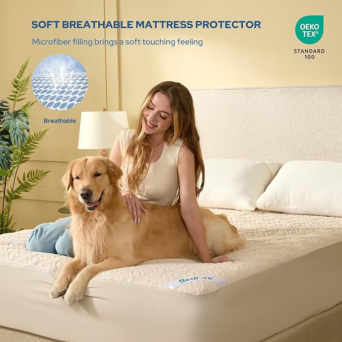 BEDLORE Waterproof Mattress Protector, Twin XL Size Mattress Pad - Image 3