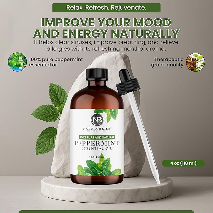 NaturoBliss Peppermint Essential Oil, 100% Pure and Natural Therapeutic Grade - Image 4