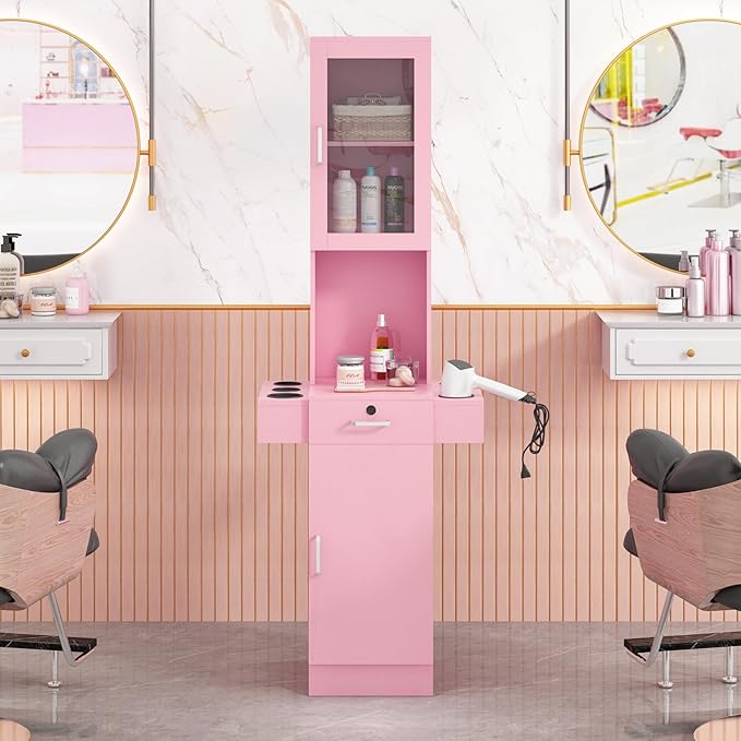 RESHABLE Salon Station for Hair Stylist, Hair Styling Storage Cabinet - Image 4