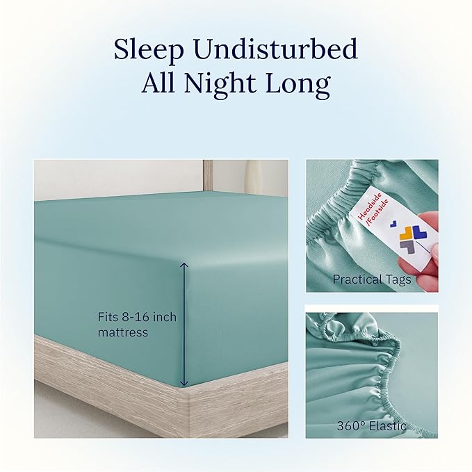 California Design Den Deep Fitted Sheets Full, Soft 400 Thread Count 100% Cotton - Image 7