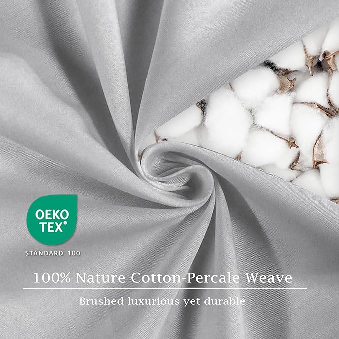 FreshCulture Pure Cotton Fitted Sheets Full Size, 300 Thread Count Percale - Image 6