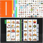 Communication Book Bulk 162 Laminate Icon Picture Cards with 5 Multicolor Dividers 1 Sentence Strip for Autism Vocabulary Language Speech Articulation Learning Supplies(Real)
