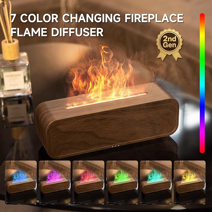 TMEHM Sound Reactive Flame Air Diffuser Humidifier, 7 Colors Aromatherapy - Image 6
