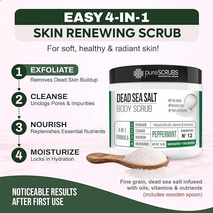 pureSCRUBS Premium Body Scrub for Strawberry Legs, Keratosis Pilaris & Ingrown - Image 3
