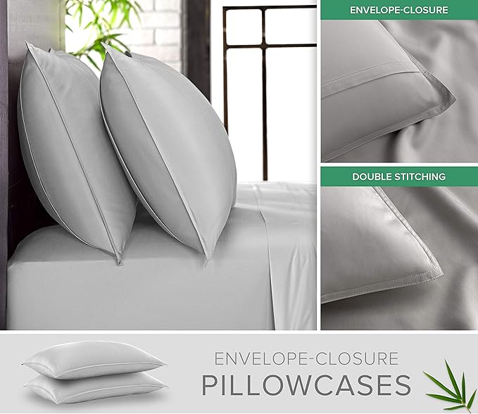 Pure Bamboo Queen Sheets, Genuine 100% Organic Viscose Derived from Bamboo Bed - Image 3