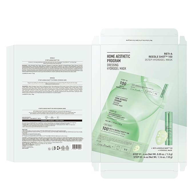 VT COSMETICS Reti-A Reedle Shot 100 2-Step Hydrogel Mask, Intensive Tightening - Image 8