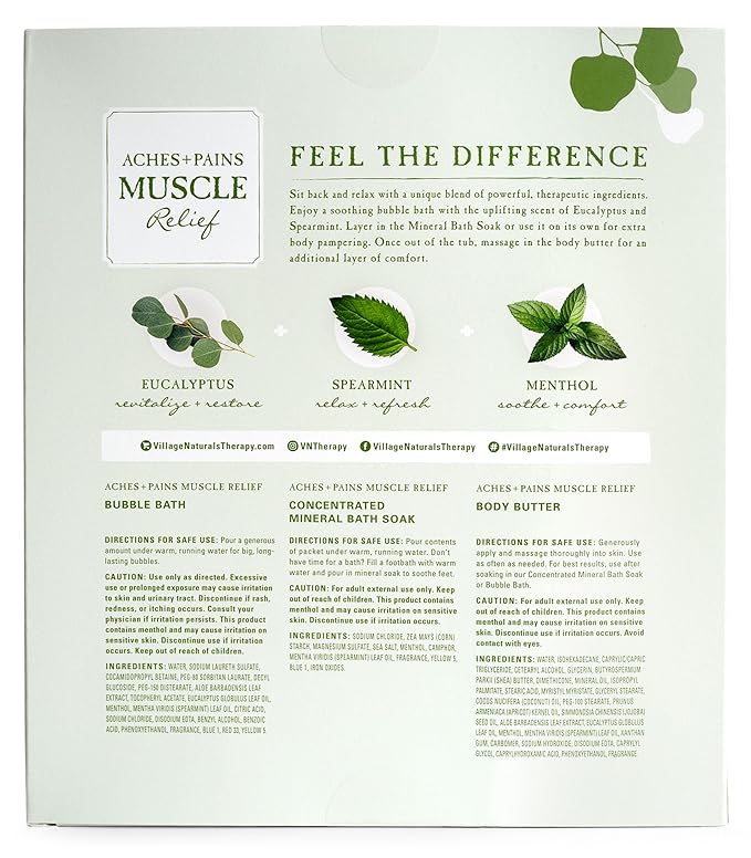 Village Naturals Therapy 3-Piece Relaxing Muscle Wellness Spa Gift Set - Image 2