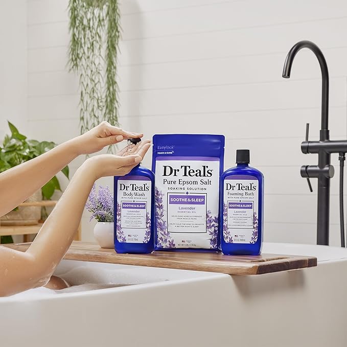 Dr Teal's Body Wash with Pure Epsom Salt, Soothe & Sleep with Lavender - Image 6