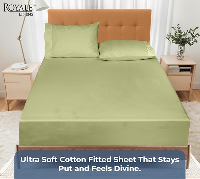 Royale Linen 100% Organic Cotton Fitted Sheet - Image 5