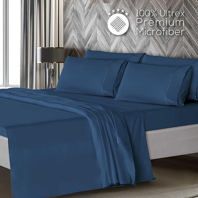 Mueller Ultratemp Bed Sheets Set, Super Soft 1800, 6 Piece California King - Image 3