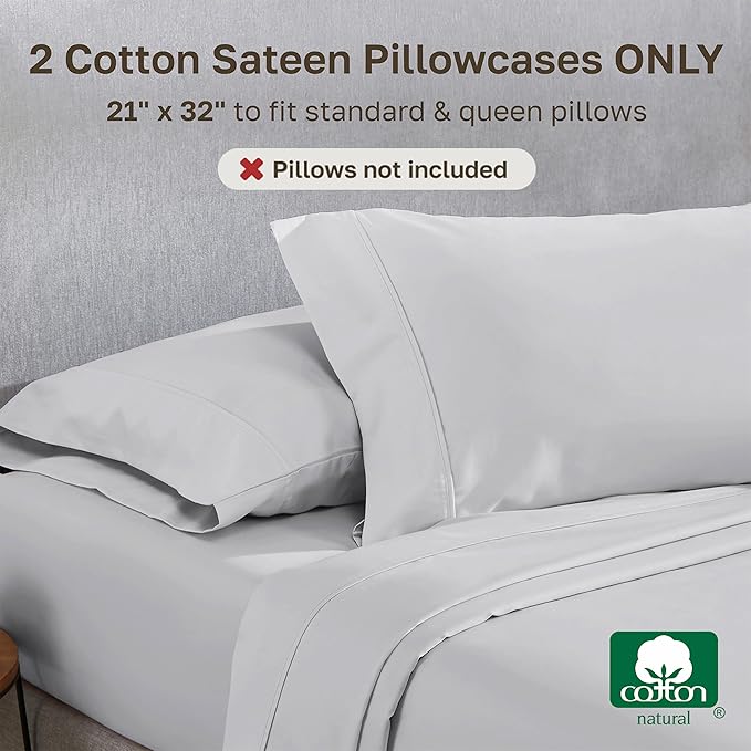 California Design Den Queen/Standard Pillow Cases Set of 2-400 Thread Count - Image 3
