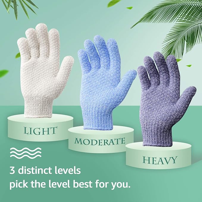 Evridwear Exfoliating Glove for Shower Men and Women, Dual Texture Bath Body - Image 2