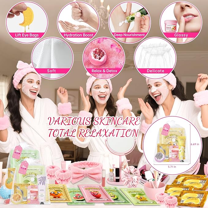 70-Piece Spa Party Kit for 10 People, Girls Spa Night Set & Spa Kit for Girls - Image 4