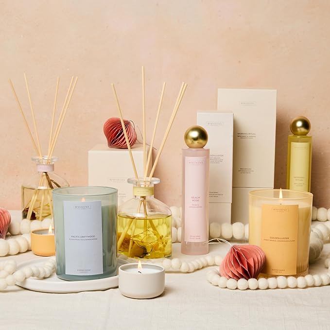 Rose & Sandalwood Scented Candle | 11oz, 60 Hour Burn | Natural Soy Wax - Image 8