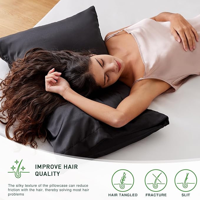 Love's cabin Satin Pillowcase Set of 2 King Size 20x36, Cooling Pillow Covers - Image 4