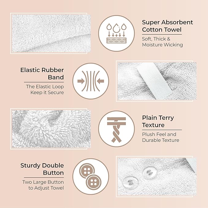 Cotton Towel Wrap for Women/Kids | Quick Dry, Soft & Absorbent 420-GSM Wrap - Image 5