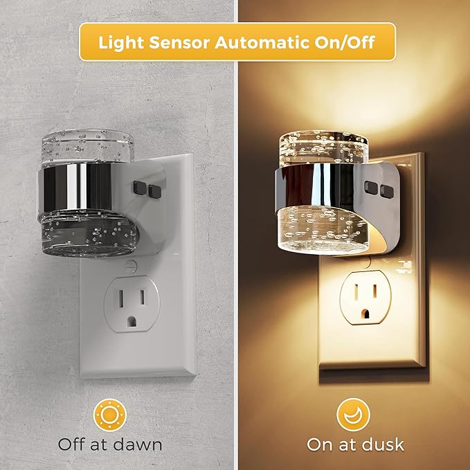 L LOHAS LED Night Light, 2 Pack 3000K Bubble Night Lights Plug into Wall - Image 2