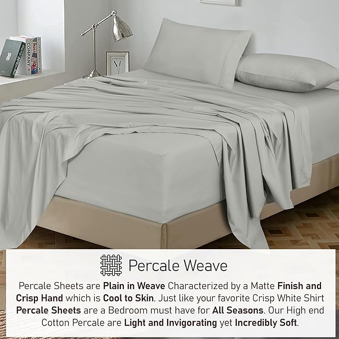 RUVANTI 100% Cotton Sheets – Full Size Percale Bedding, Cooling & Breathable - Image 6