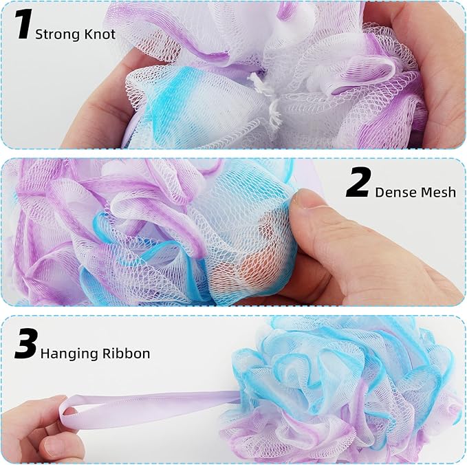 Chuya Bath Sponges Loofahs 70 Grams Large Size, 4 Pack Shower Sponge - Image 4