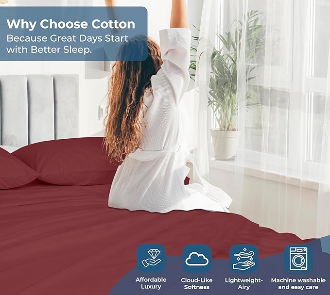 Royale Linens 100% Organic Cotton Queen Flat Sheet Only - Image 7